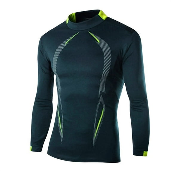 Aunavey Mens Quick Dry Compression Long Sleeve Baselayer Athletic Shirt Sports Baselayer T-Shirts Tops