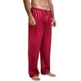 thumbnail image 1 of Aunavey Mens Satin Pyjamas Pants Sleep Pj Bottoms Lounge Long Pants with Drawstring, 1 of 6