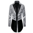 thumbnail image 1 of Aunavey Mens Sequin Tuxedo Jacket Tails Slim Fit Tailcoat Dress Coat Swallowtail Dinner Party Wedding Blazer Suit, 1 of 7