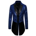 thumbnail image 1 of Aunavey Mens Sequin Tuxedo Jacket Tails Slim Fit Tailcoat Dress Coat Swallowtail Dinner Party Wedding Blazer Suit, 1 of 4