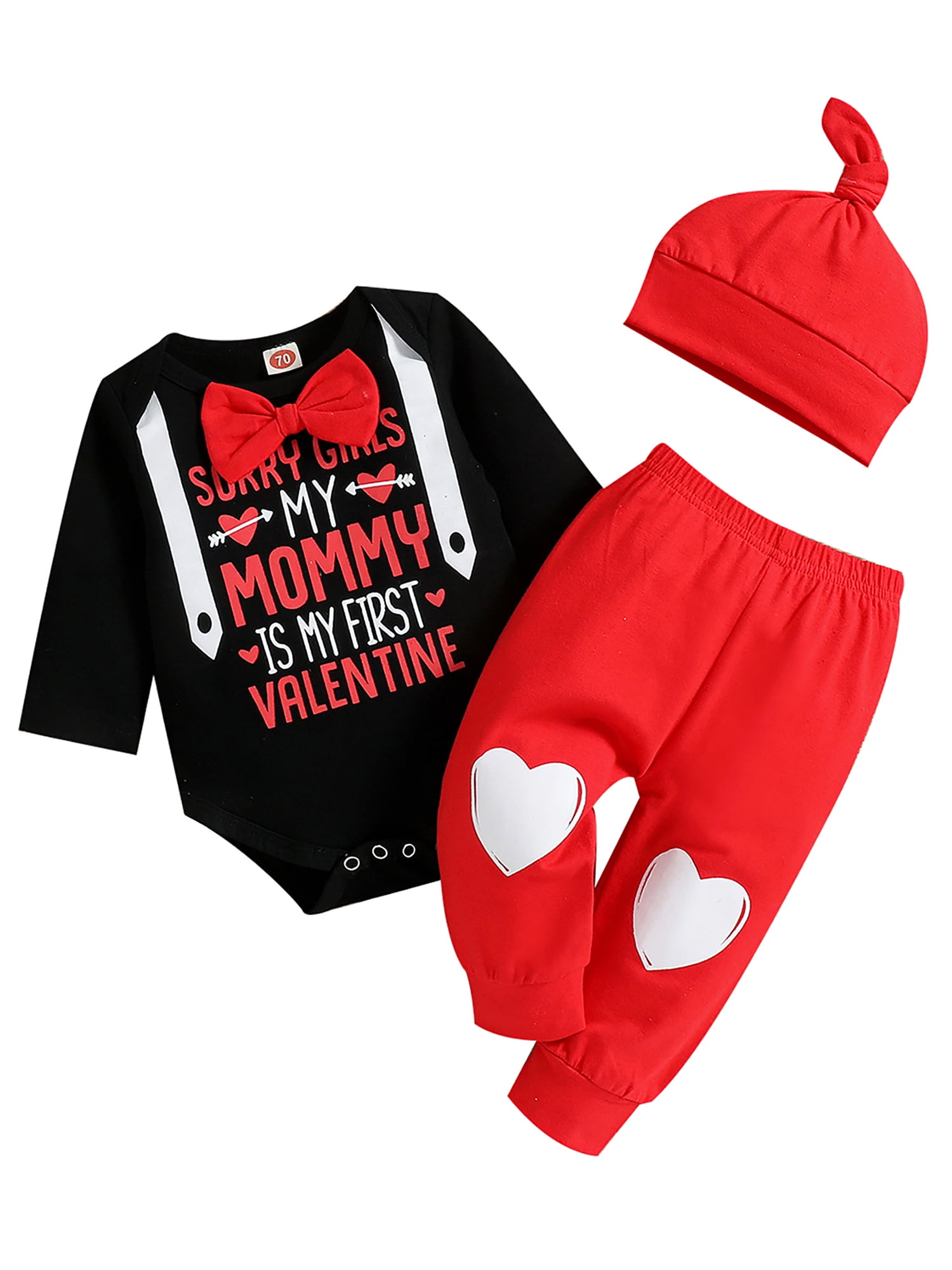 Aunavey My First Valentine's Day Baby Boy Outfit Gentleman Romper