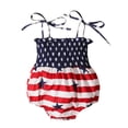thumbnail image 1 of Aunavey Newborn Baby Girl 4th of July Outfits Romper Independence Day American Flag Print Clothes, 1 of 6