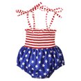 thumbnail image 1 of Aunavey Newborn Baby Girl 4th of July Outfits Romper Independence Day American Flag Print Clothes, 1 of 6