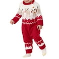 Aunavey Newborn Baby Girls Boys Christmas Sweater Outfit Long Sleeve Knit Romper Jumpsuit