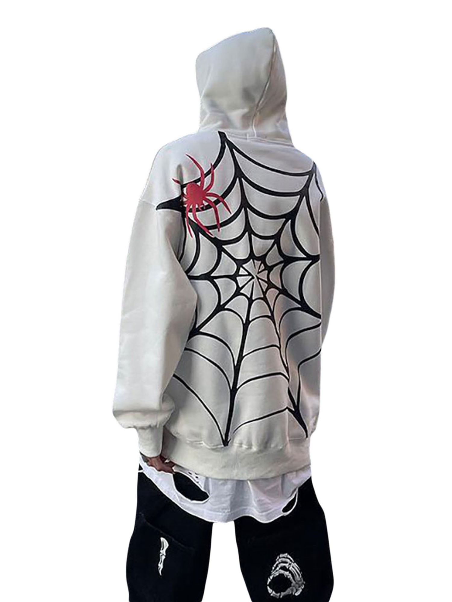 Aunavey Oversized Sweatshirt Gothic Spider Web Hoodie Couple Trend Punk  Hoodies for Women/Men - Walmart.com