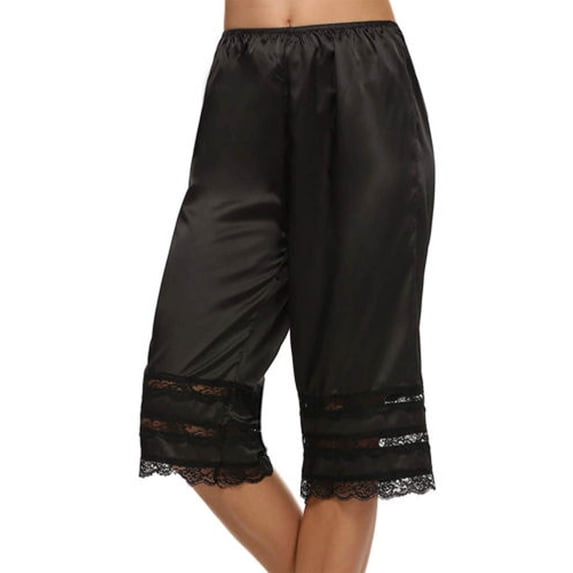 Aunavey Pettipant Half Slip for Women Bloomers 12-18 Inseam Wide Leg Lace Pajama Pants