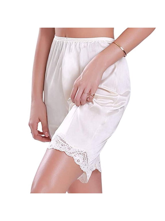 Pettipants for Women Half Slip Culotte Shorts Split Skirt Lace Snip 4” Inseam
