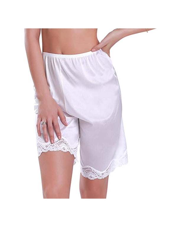 Pettipants for Women Half Slip Culotte Shorts Split Skirt Lace Snip 4” Inseam