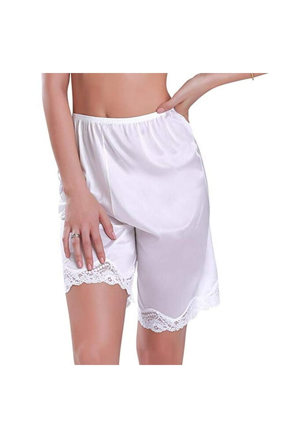 Pettipants for Women Half Slip Culotte Shorts Split Skirt Lace Snip 4” Inseam
