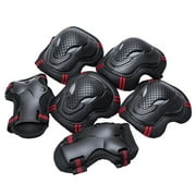 Aunavey Protective Gear Set for Youth, Adult Knee Pads and Elbow Pads, Wrist Guards for Skateboarding Roller Skating, Cycling Bike BMX Bicycle Scootering 6 Pieces Set