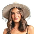 thumbnail image 1 of Aunavey Rhinestone Cowgirl Hat Bling Diamond Glitter Fringe Cowboy Western Hat for Women Cosplay Party Costume, 1 of 2