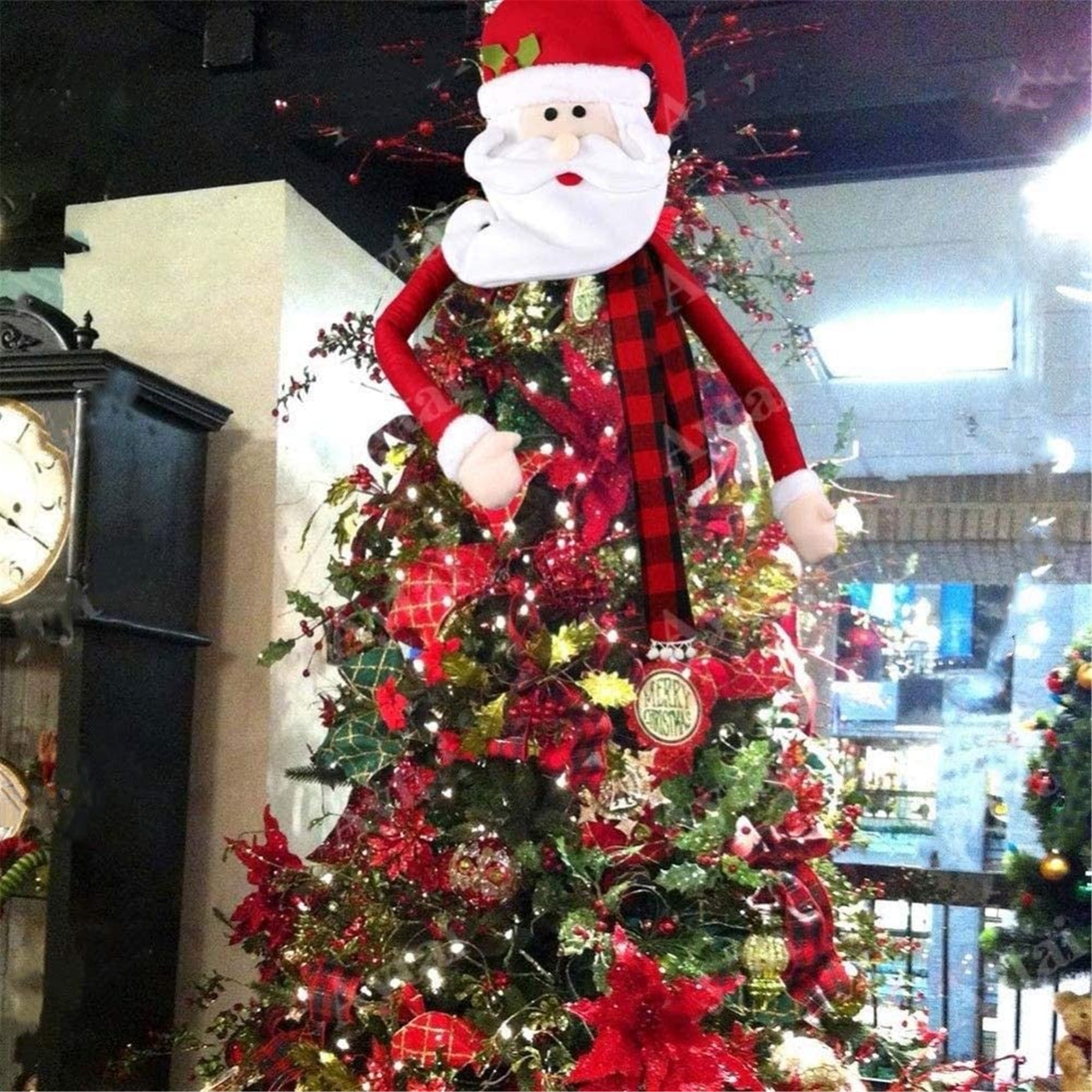 Aunavey Santa Tree Topper Large Christmas Tree Topper Santa Hugger