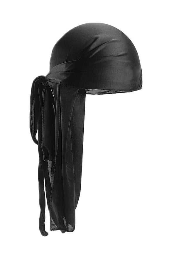 Satin Silk Head Wrap Durag Long Tail Beanies for Men Headwraps Pirate Cap