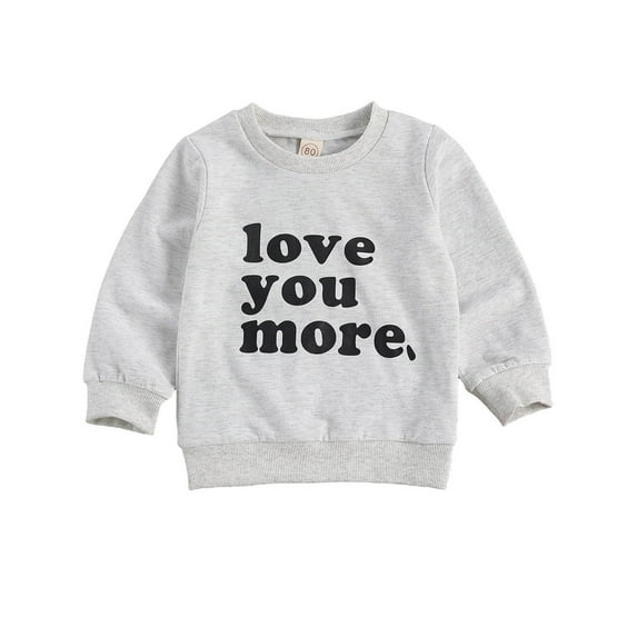 Aunavey Toddler Baby Boy Girl Crewneck Sweatshirt Top Unisex Infant Love You More Shirt