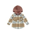 thumbnail image 1 of Aunavey Toddler Baby Boy Girls Hoodie Plaid Flannel Hooded Long Sleeve T-Shirt Tops Kid Clothes 1-6T, 1 of 8