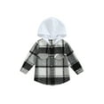 thumbnail image 1 of Aunavey Toddler Baby Boy Girls Hoodie Plaid Flannel Hooded Long Sleeve T-Shirt Tops Kid Clothes 1-6T, 1 of 8