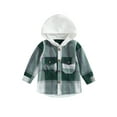 thumbnail image 1 of Aunavey Toddler Baby Boy Girls Hoodie Plaid Flannel Hooded Long Sleeve T-Shirt Tops Kid Clothes 1-6T, 1 of 8