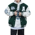 thumbnail image 1 of Aunavey Varsity Jacket Women Girl Vintage Relaxed Casual Fit Button Down College Baseball Coat, 1 of 8