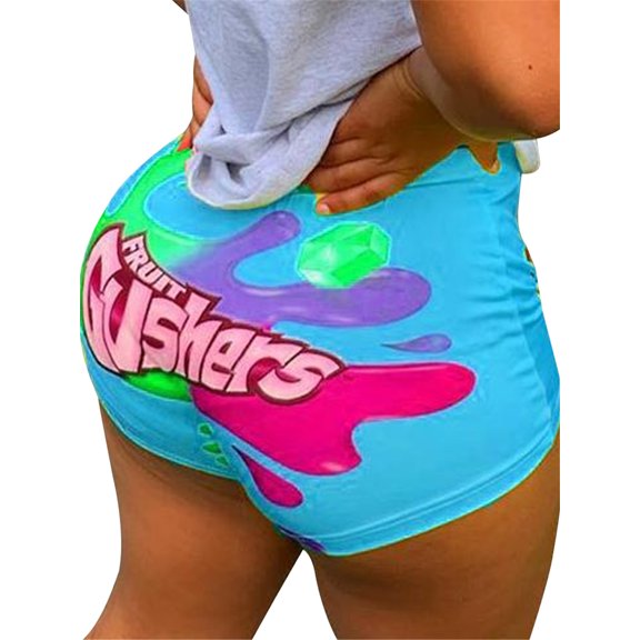 Aunavey Women Funny Running Yoga Bike Shorts Gym Workout Athletic Sports Short Pants Bottom Sportswear