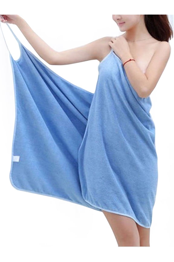 Women Lightweight Knee Length Spa/Bath Waffle Body Wrap with Shoulder Strap Cross Fastener 54*21''
