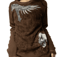 thumbnail image 1 of Aunavey Women Teen Girls Fairy Grunge Top Y2k Long Sleeve Baggy Sweatshirt Graphic Tee Vintage Streetwear T-Shirt, 1 of 3