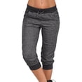 thumbnail image 1 of Aunavey Women's Drawstring Waist Long Workout Yoga Active Pant with Pocket High Waisted Capri Leggings Jogger Sweatpants, 1 of 6