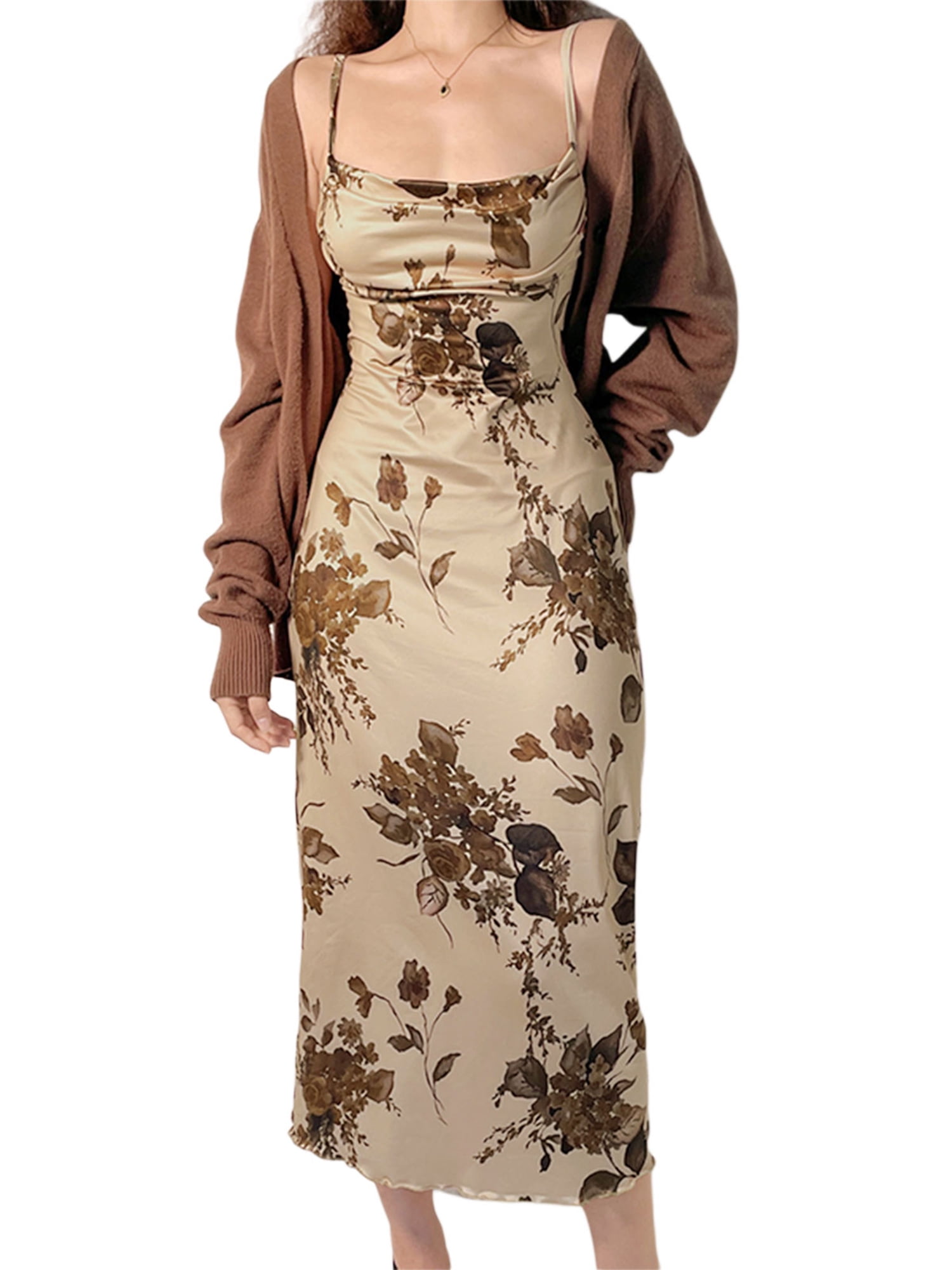 princess polly baby blue dress Aunavey Womens Floral Bodycon Dress Cowl Neck Ruched Jamaica