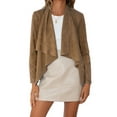 thumbnail image 1 of Aunavey Women's Long Sleeve Cardigan Faux Suede Chic Look Drape Front, 1 of 6