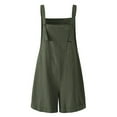 thumbnail image 1 of Aunavey Women's Short Overalls Summer Casual Adjustable Strap Loose Linen Short Bib Overalls Jumpsuit Rompers, 1 of 7