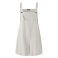 thumbnail image 1 of Aunavey Women's Short Overalls Summer Casual Adjustable Strap Loose Linen Short Bib Overalls Jumpsuit Rompers, 1 of 4