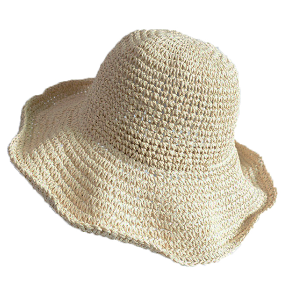 Aunavey Womens Beach Sun Straw Hat UV UPF50 Travel Foldable Brim Summer UV Hat