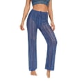 thumbnail image 1 of Aunavey Womens Crochet Net Hollow Out Beach Pants Sexy Knit Swimsuit Cover Up Pants, 1 of 7