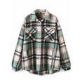 thumbnail image 1 of Aunavey Womens Plaid Lapel Button Dwon Shacket Warm Jacket Shirts Coats with Pockets, 1 of 6