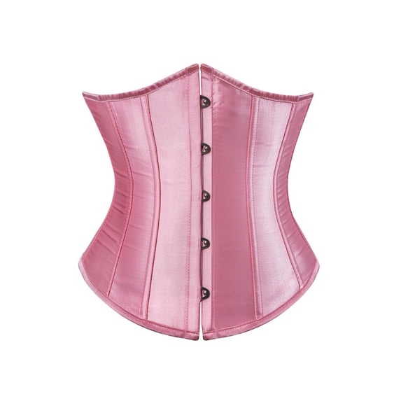 Aunavey Womens Satin Corset Underbust Boned Waist Cincher Bustier Girdle Shaper