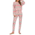 thumbnail image 1 of Aunavey Womens Snowflake Print Christmas Pajamas Pullover Drawstring Pants Loungewear Nightwear Soft Pj Lounge Sets, 1 of 5