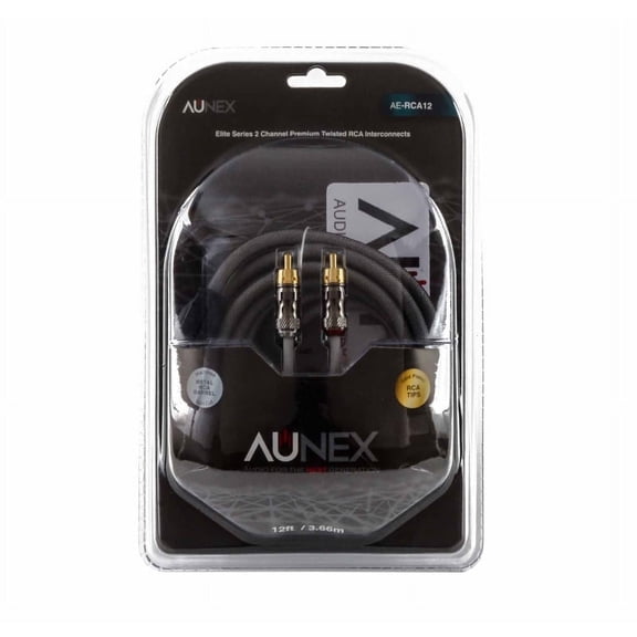 Aunex AE-RCA12 Elite Series 2-Channel Premium Twisted 12ft RCA Interconnects