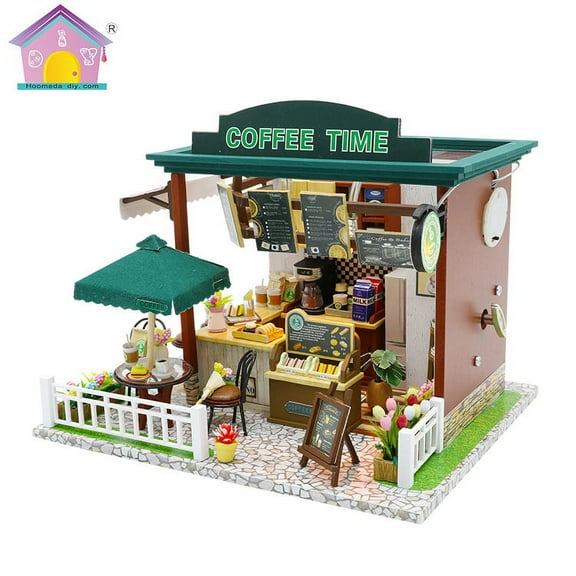Auney American Style Coffee House with a Garden, DIY 3D Coffee House