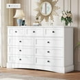 thumbnail image 1 of Aunfebrco Farmhouse Dresser for Bedroom White Dresser Chest of Drawers with 9 Drawers & Charging Station, Modern Storage Cabinet for Living Room Closet, 1 of 10