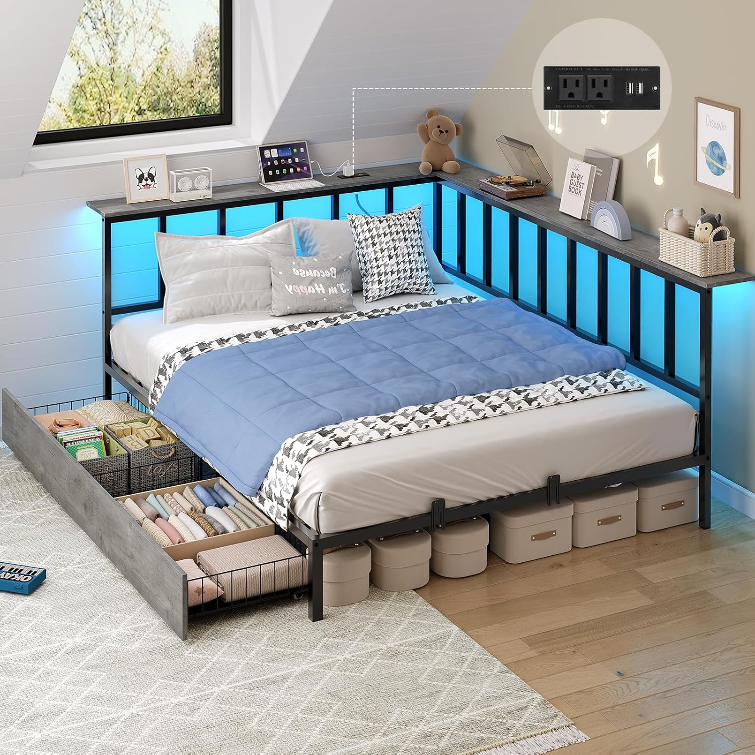 CMNOW 62冊 Amazon.com: Maenizi King Size Bed Frame No Box Spring Needed