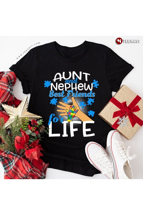 Aunt And Nephew Best Friend For Life Autism Awareness T-Shirt