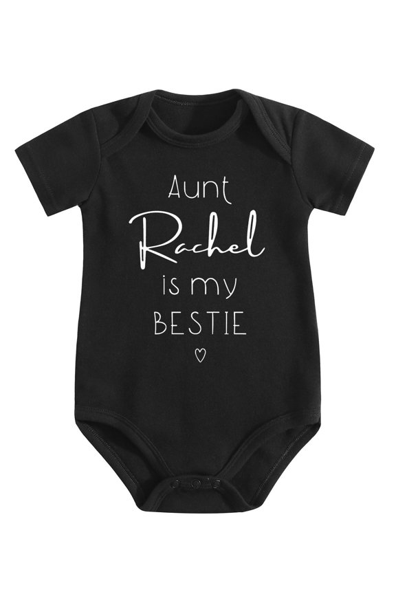 Aunt Baby Bodysuit Custom Baby Newborn Pregnancy Announcements Ideas Customized Babies Black-style 3-6M