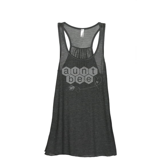 Aunt Bee Women's Fashion Sleeveless Flowy Racerback Workout Yoga Tank Top Charcoal Grey Small