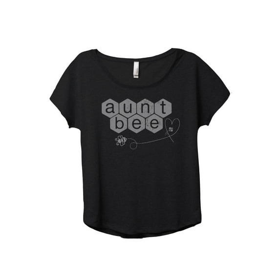 Aunt Bee Women's Fashion Slouchy Dolman T-Shirt Tee Heather Black 2X-Large