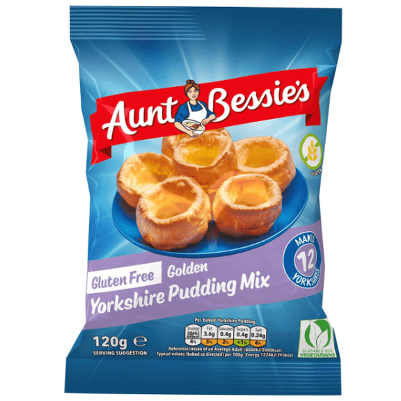 Aunt Bessie Gluten-Free Yorkshire Pudding Mix 120g (Pack of 2).
