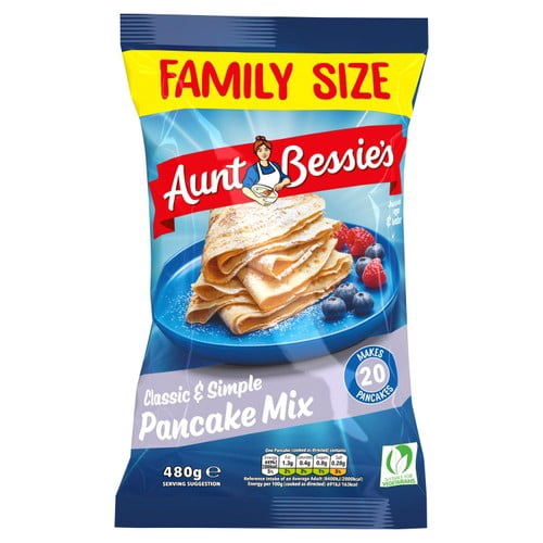 Aunt Bessie's Pancake Mix Family Size 480g, British Import (Pack of 2)