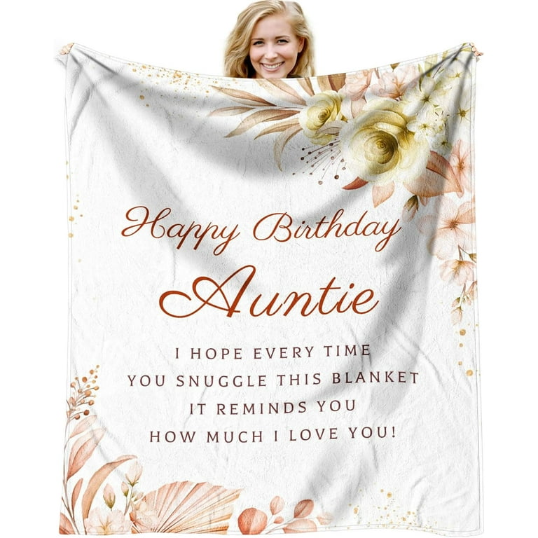 Aunt Birthday Gift Throw Blankets 60 x 50 Inch, Birthday Gift for