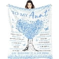 thumbnail image 1 of Aunt Blanket, Aunt Gifts from Niece Nephew, Birthday Gifts Ideas for Aunt/Auntie, Unique Soft Women Throw Blanket Gifts for Mothers Day Christmas Thanksgiving Day, to My Best Aunt Blankets 50x60, 1 of 6
