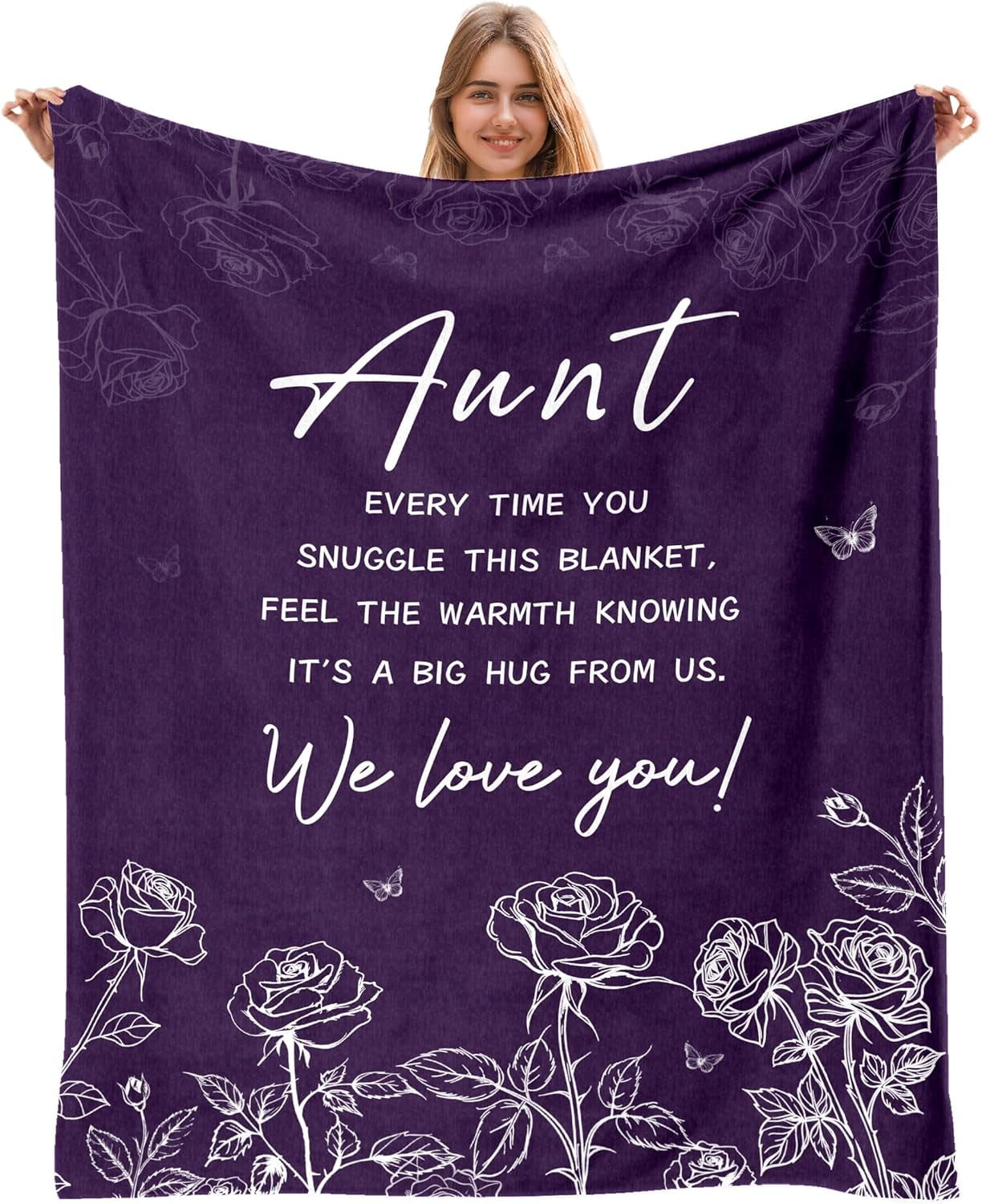 Aunt Blanket - Best Aunt Ever Gift from Niece, Birthday Gifts for Aunts ...