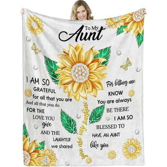 Aunt Blanket for Aunt -Aunt Blanket from Niece Nephew, Auntie Blanket for Christmas,Birthday,Mother''s Day (Aunt)