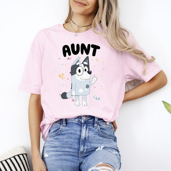 Aunt Bluey T-Shirt, Chilli And Bluey T-Shirt, Bingo And Bluey T-Shirt, Bandit T-Shirt, New Aunt Gift, Aunt Bluey Dog Shirt, Auntie Gift Unisex S-5XL Hot Trending Shirt, Vintage Birthday Gift